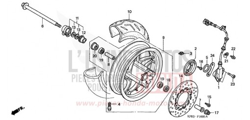 FRONT WHEEL NSS2501 de 2001